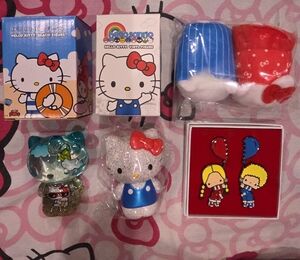 Hello Kitty Beach Figure Vinyl Figure Patty Jimmy Set
